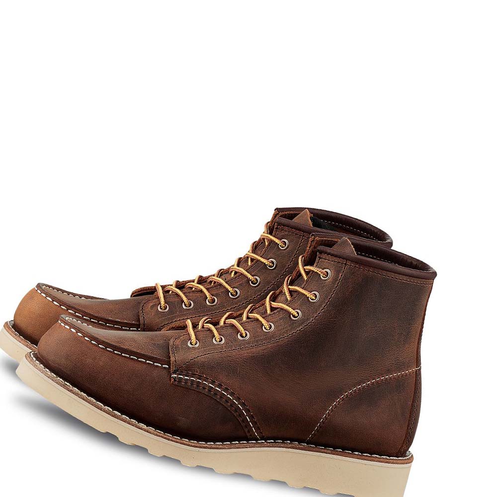 Red Wing 6-Inch Classic Moc Heritage Short in Rough® Tough Leather Women's Boots Brown | ZA 136UZG